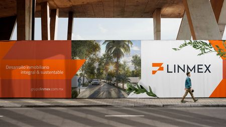 Diseño de tapial y lonas para Linmex