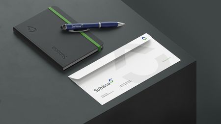 Diseño de sobre, agenda y pluma para Suhissa